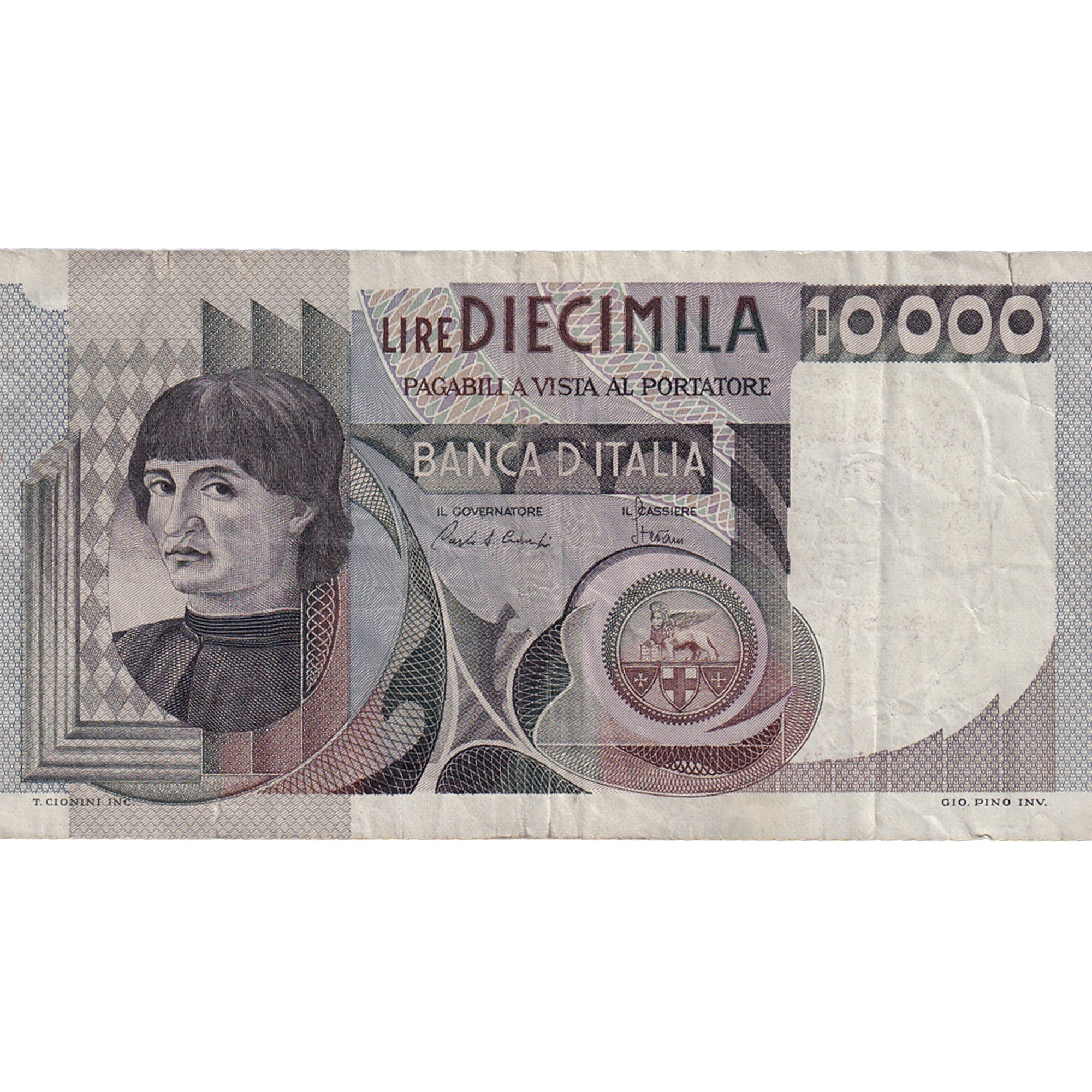 Banknote, Italy, 10,000 Lire, 1980-1982, KM:106b, AU(50-53)