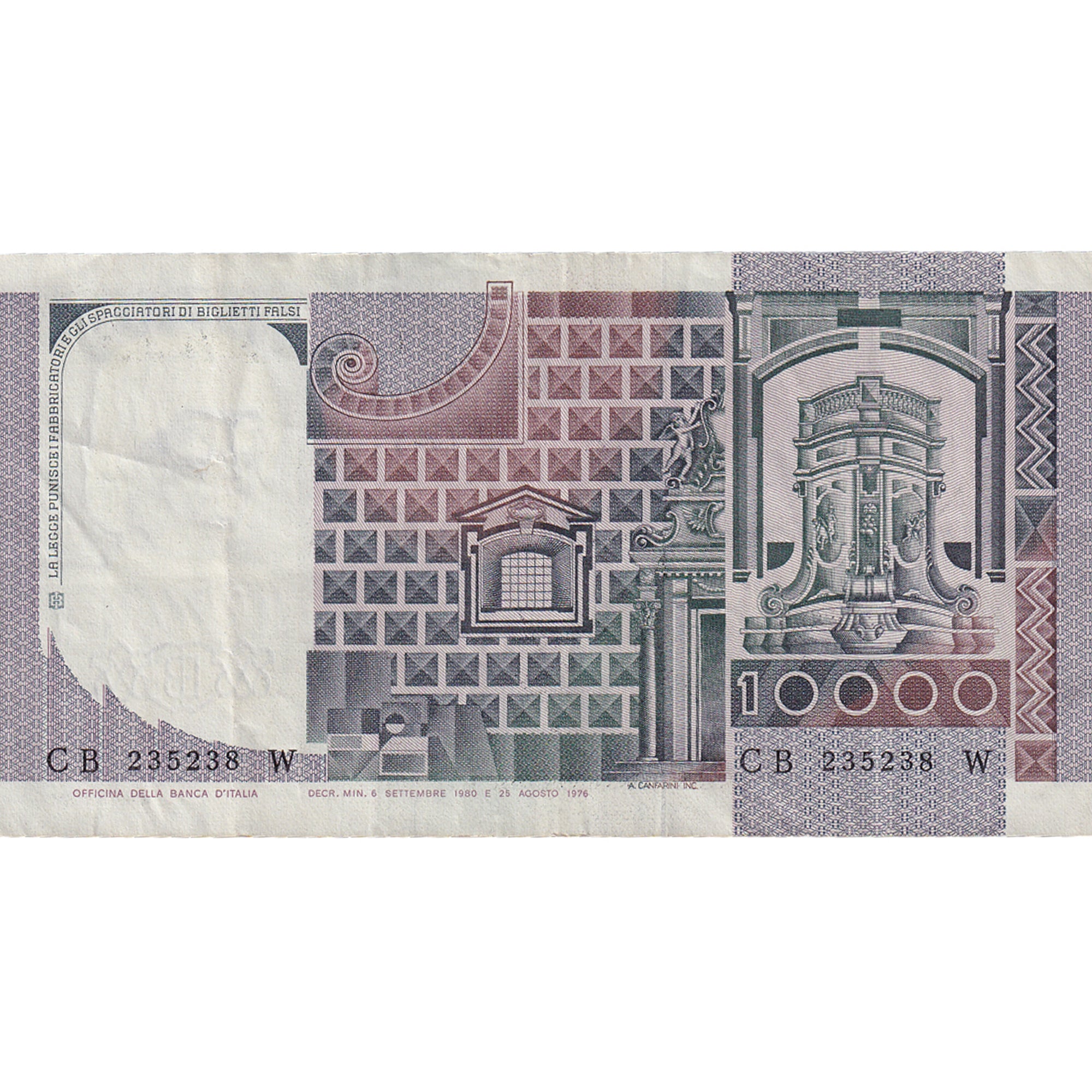 Banknote, Italy, 10,000 Lire, 1980-1982, KM:106b, AU(50-53)
