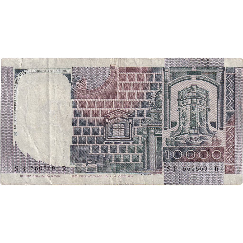 Billet, Italie, 10,000 Lire, 1980-1982, KM:106b, TB+