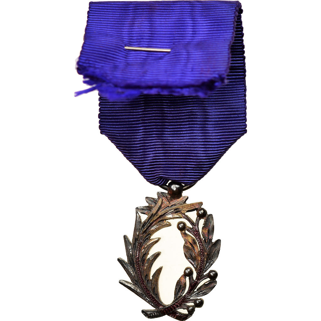 France, Ordre des Palmes Académiques, Medal, Excellent Quality, Silvered