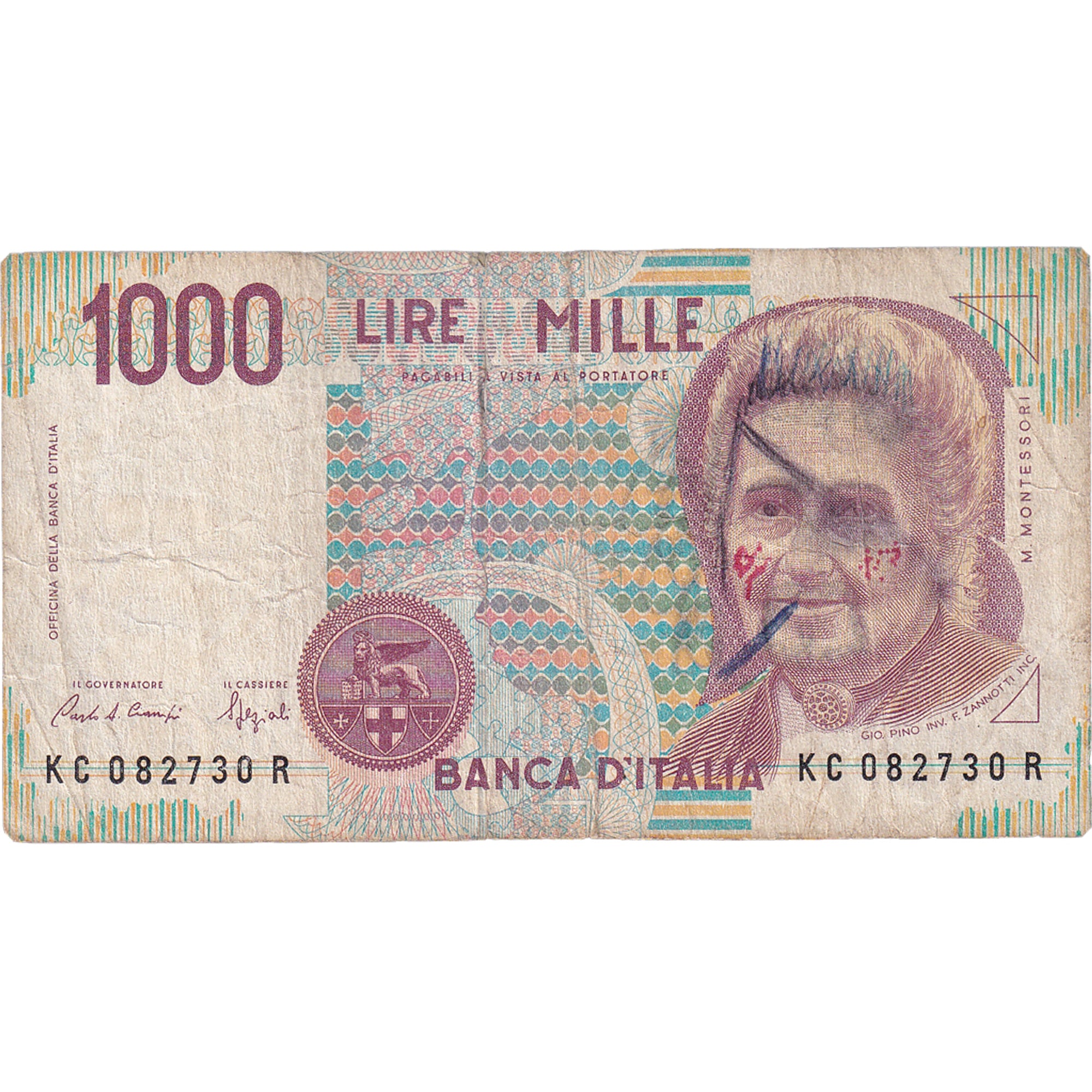Billet, Italie, 1000 Lire, D.1990, Satirique, KM:114a, TB