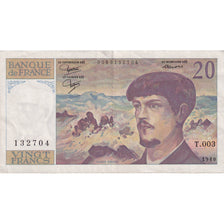 France, 20 Francs, Debussy, 1980, T.003, SUP, Fayette:66.1, KM:151a