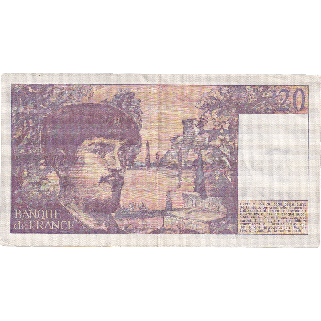 France, 20 Francs, Debussy, 1980, T.003, SUP, Fayette:66.1, KM:151a