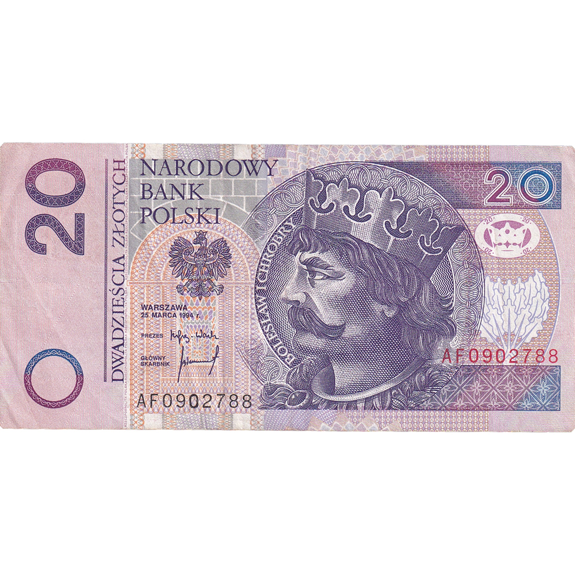 Banknote, Poland, 20 Zlotych, 1994, 1994-03-25, KM:174a, AU(50-53)