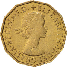 Great Britain, Elizabeth II, 3 Pence, 1958, SUP, Nickel-brass, KM:900