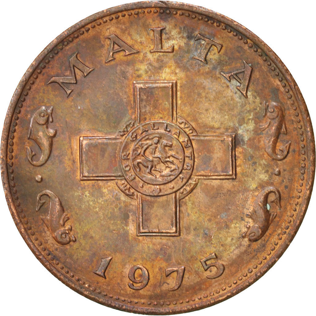 Coin, Malta, Cent, 1975, British Royal Mint, AU(55-58), Bronze, KM:8