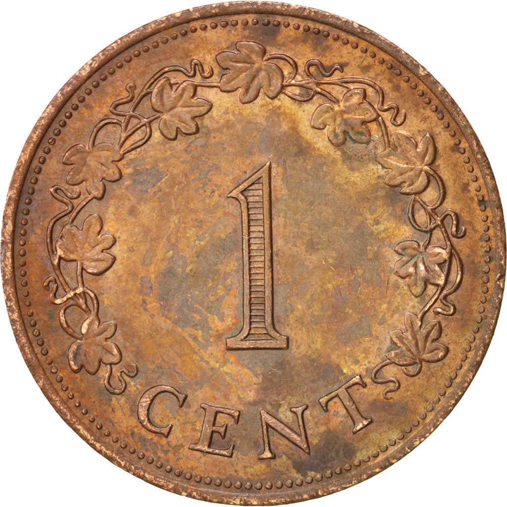 Coin, Malta, Cent, 1975, British Royal Mint, AU(55-58), Bronze, KM:8