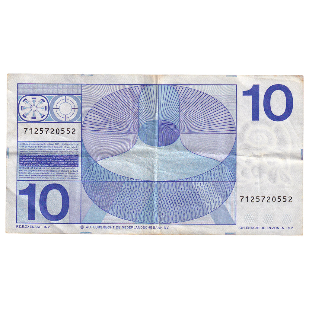 Geldschein, Niederlande, 10 Gulden, 1968, KM:91b, SS