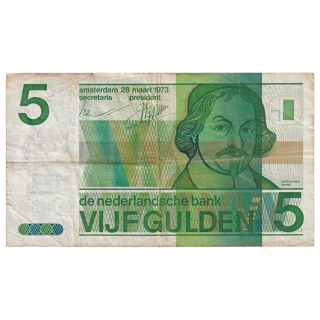 Geldschein, Niederlande, 5 Gulden, 1973, KM:95a, S+