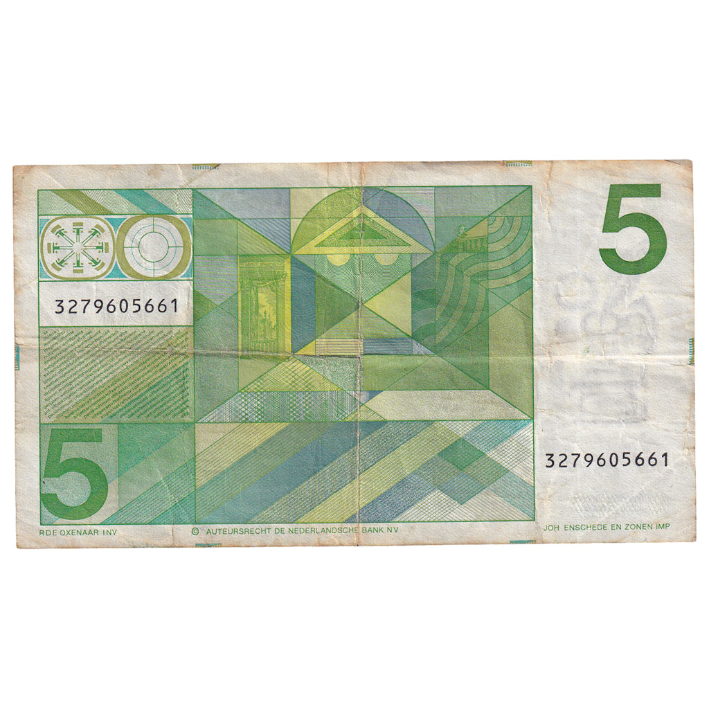 Geldschein, Niederlande, 5 Gulden, 1973, KM:95a, S+