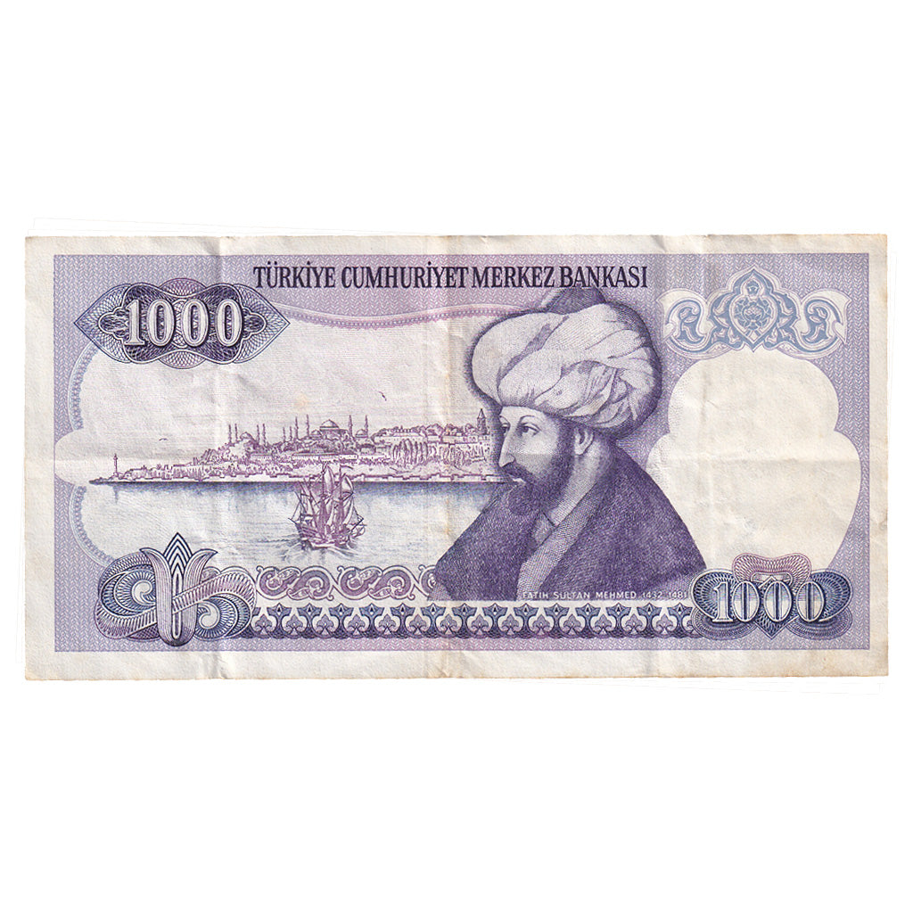 Biljet, Turkije, 1000 Lira, L.1970 (1986), KM:196, SUP