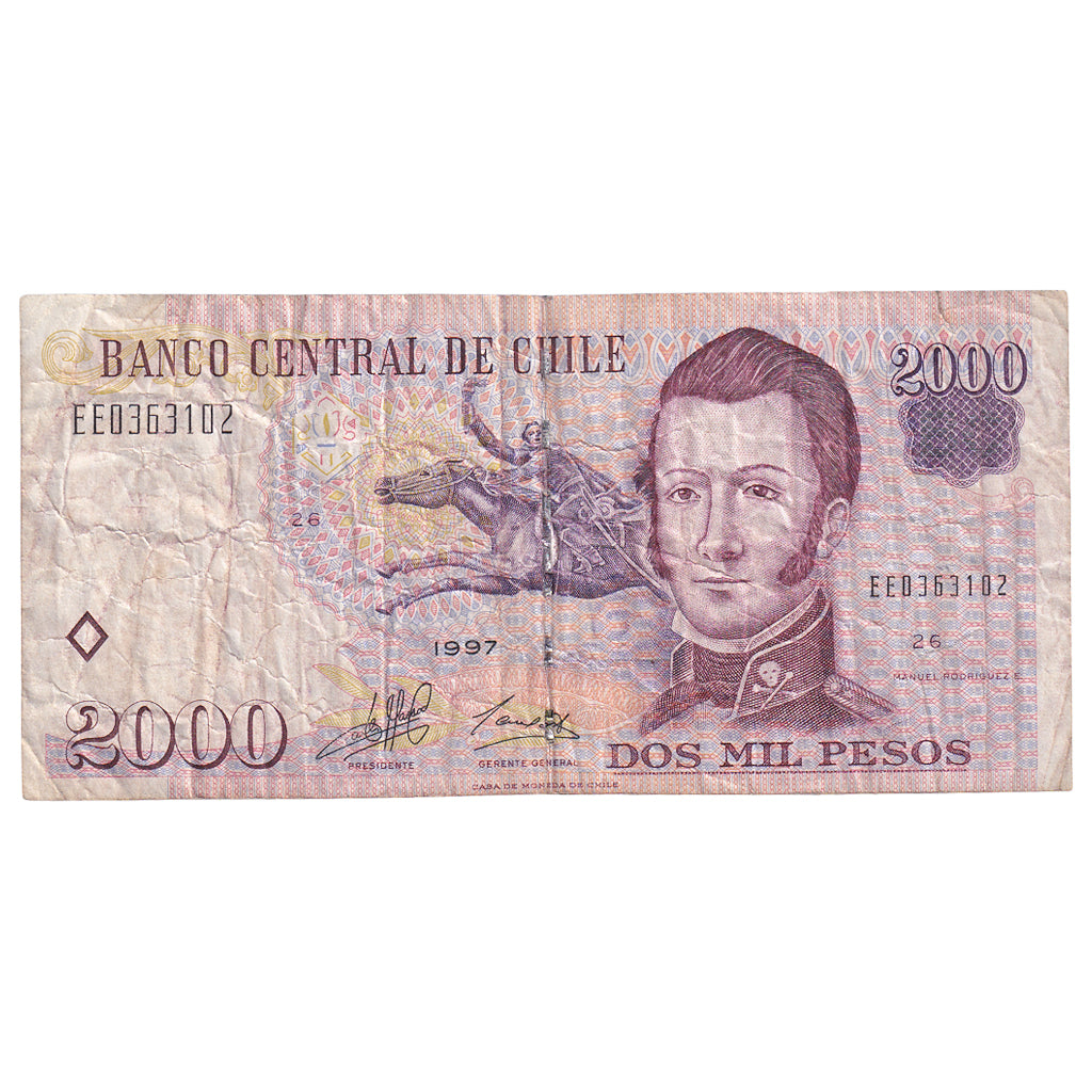 Banknot, Chile, 2000 Pesos, 1997, KM:158a, EF(40-45)