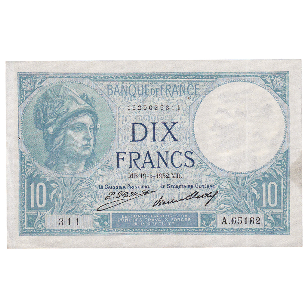 Francia, 10 Francs, Minerve, 1932, A.65162, SPL, Fayette:6.16, KM:73d