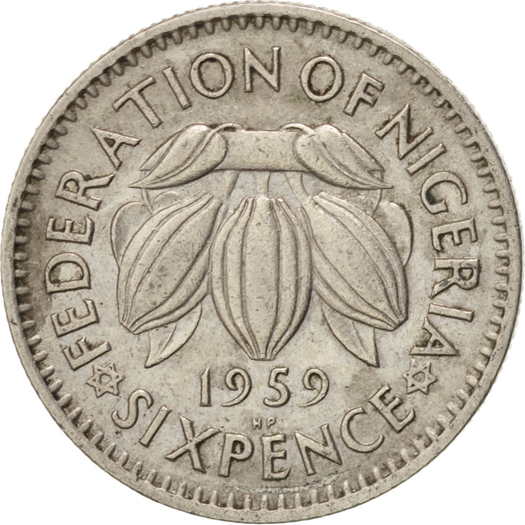Great Britain, Elizabeth II, 6 Pence, 1959, AU(50-53), Copper-nickel, KM:903