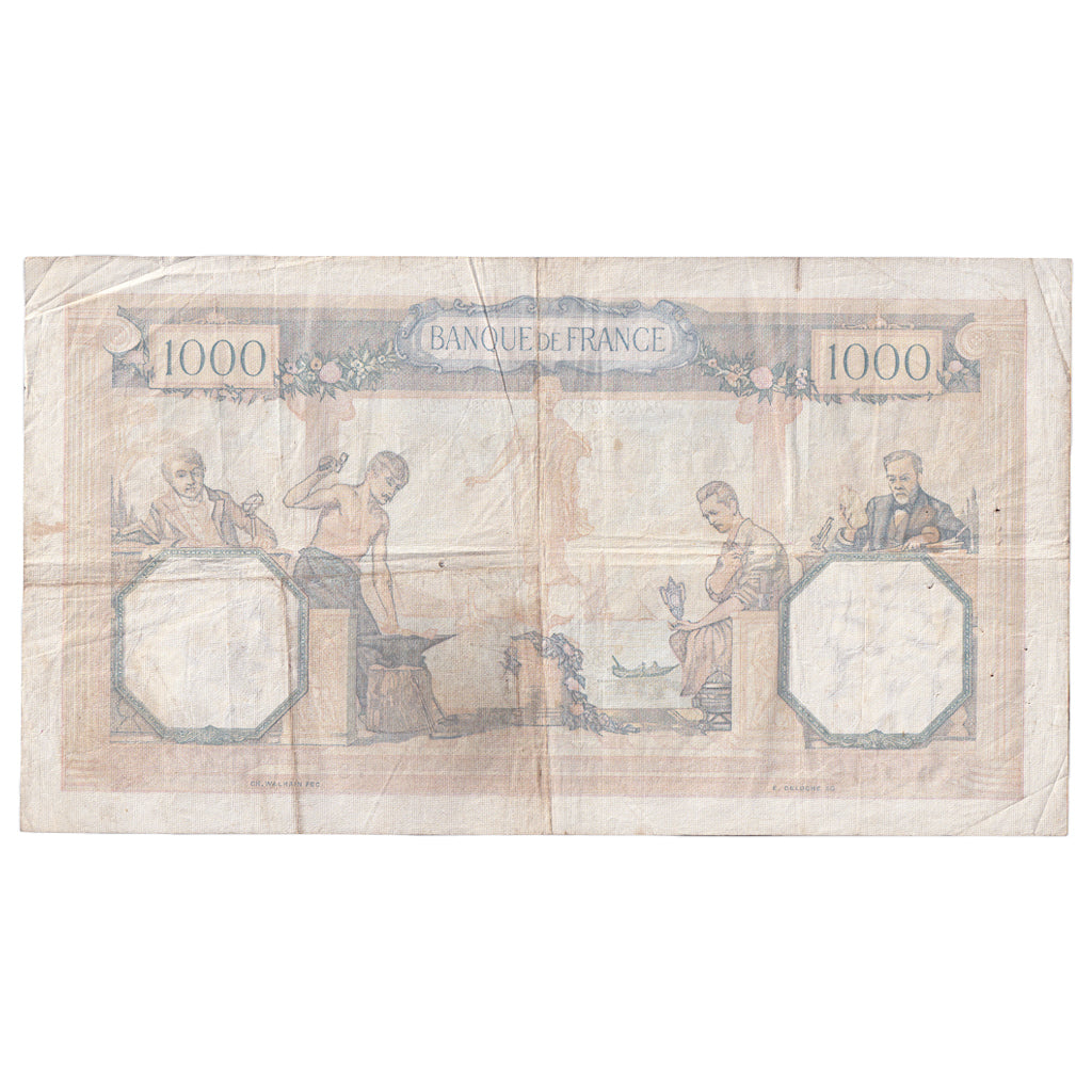 França, 1000 Francs, Cérès et Mercure, 1938, N.4808, VF(30-35)