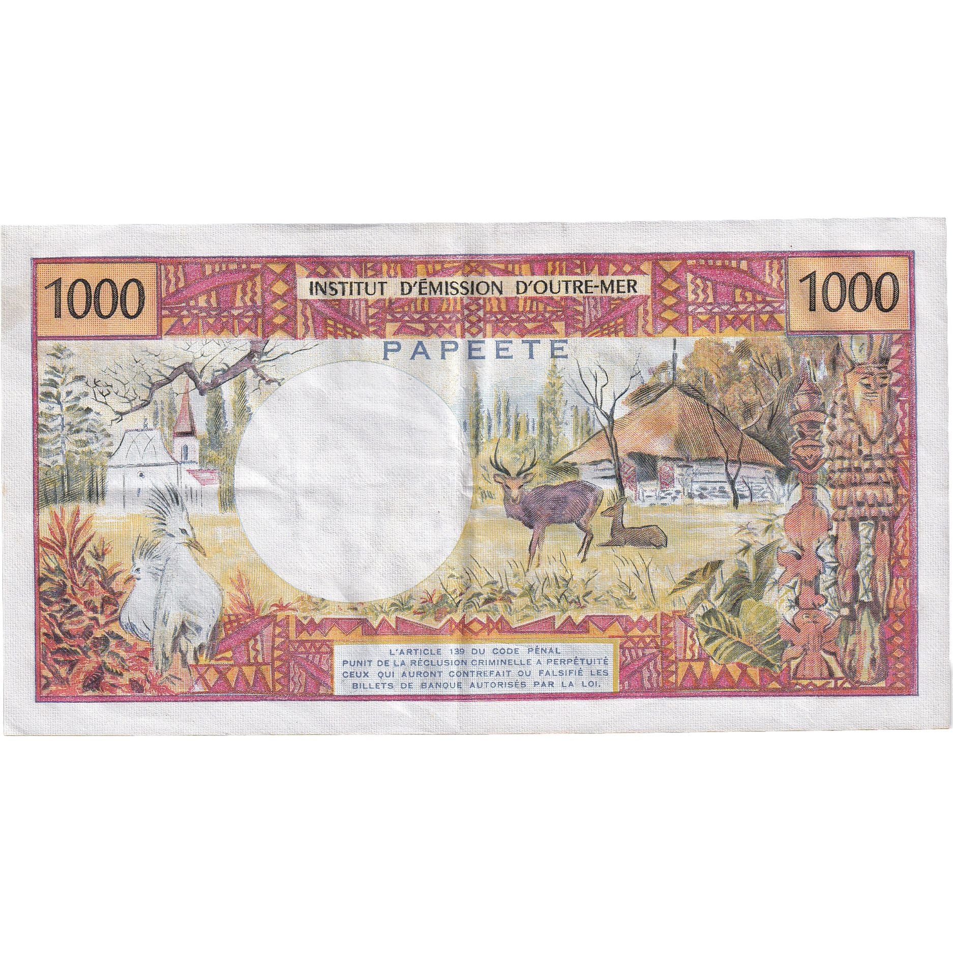 Geldschein, Tahiti, 1000 Francs, 1983, TAHITI PACIFIC STATES, KM:27c, VZ+