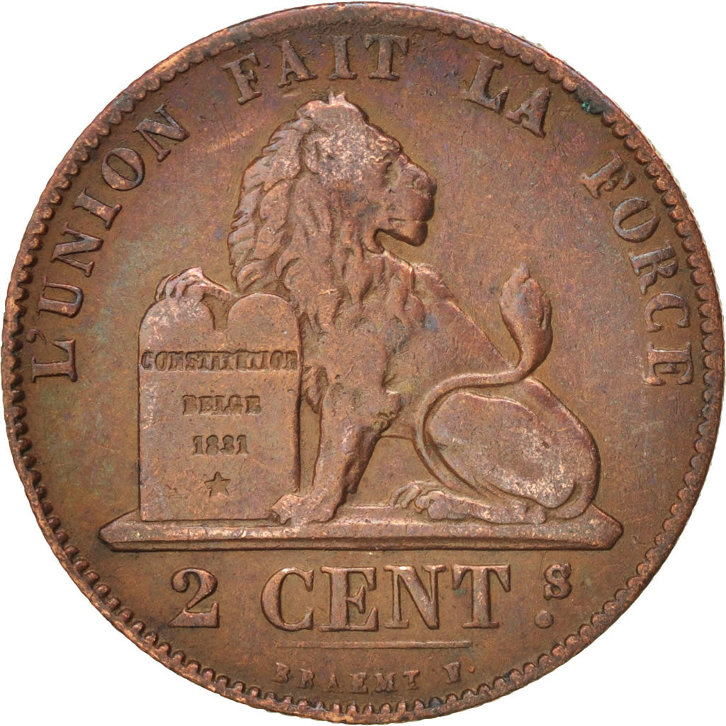 Coin, Belgium, Leopold I, 2 Centimes, 1863, EF(40-45), Copper, KM:4.2
