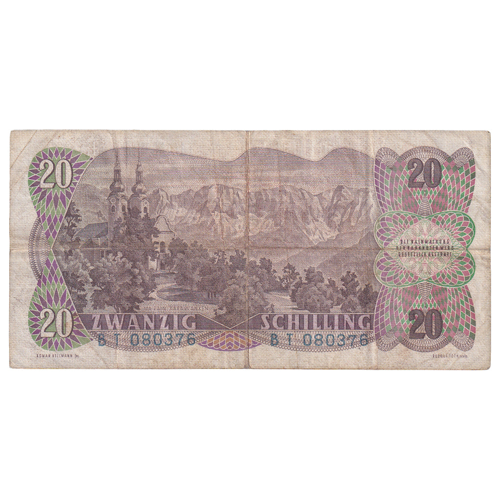 Billet, Autriche, 20 Schilling, 1956, 1956-07-02, KM:136a, TB+