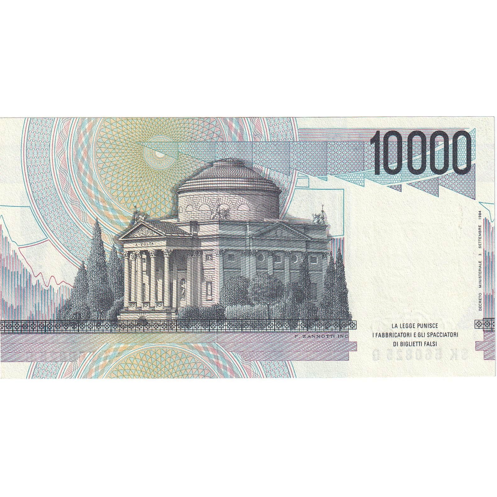 Biljet, Italië, 10,000 Lire, 1984, 1984-09-03, KM:112d, NIEUW