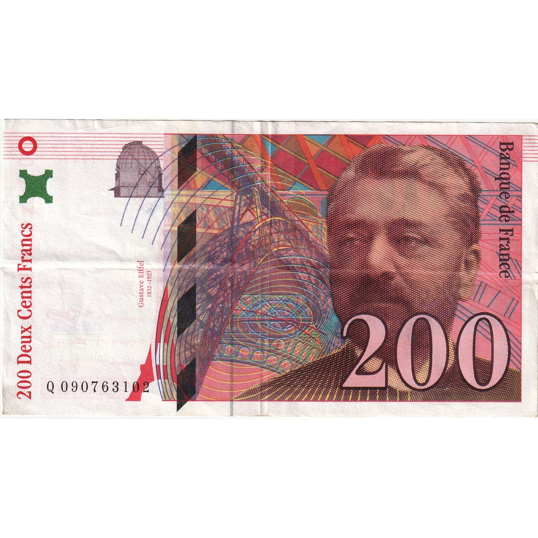 France, 200 Francs, Eiffel, 1999, Q.090, TTB, Fayette:75.5, KM:159c