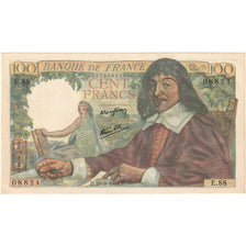 France, 100 Francs, Descartes, 1944, E.88, UNC(64), Fayette:27.5, KM:101a