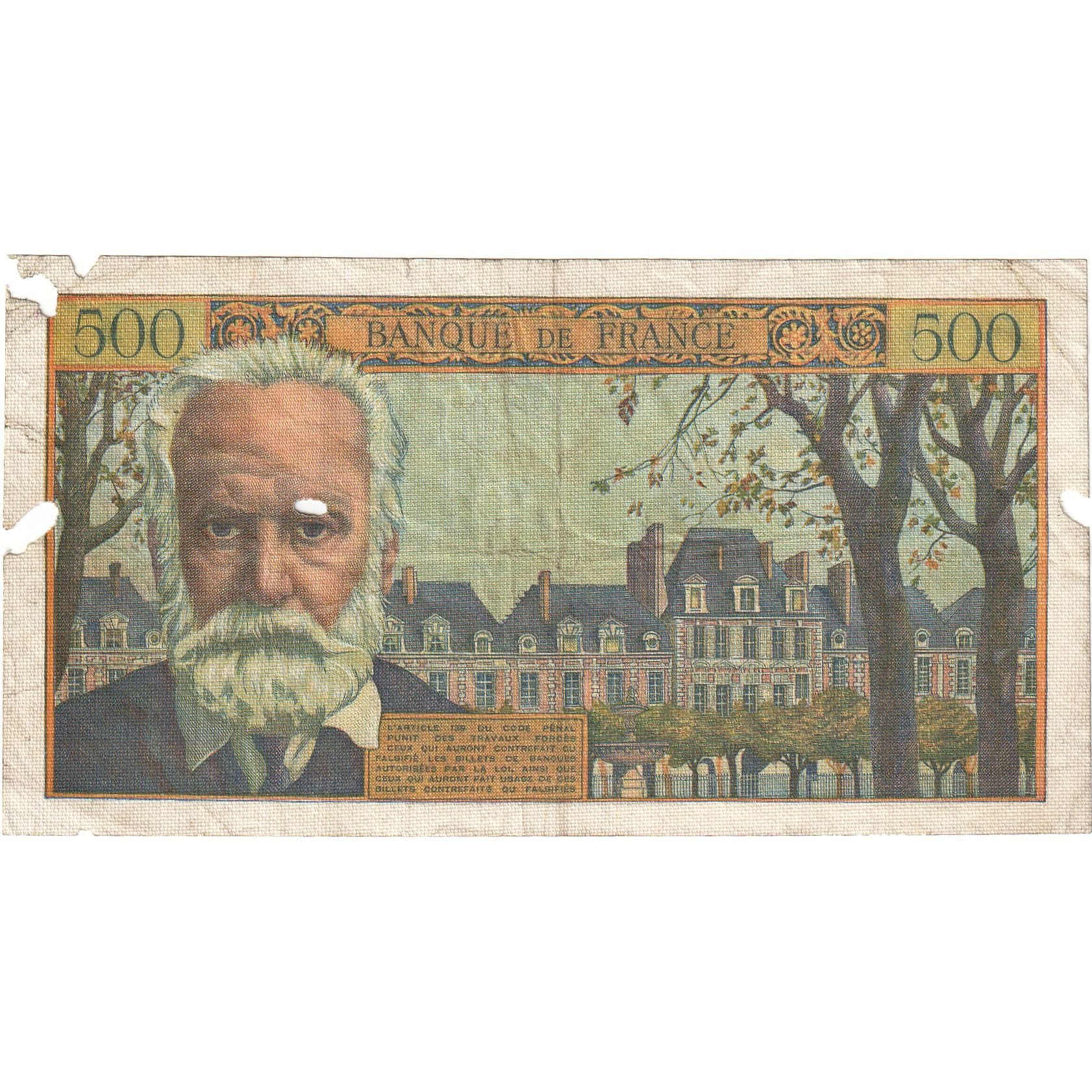 France, 500 Francs, Victor Hugo, 1954-09-02, F.41, TB