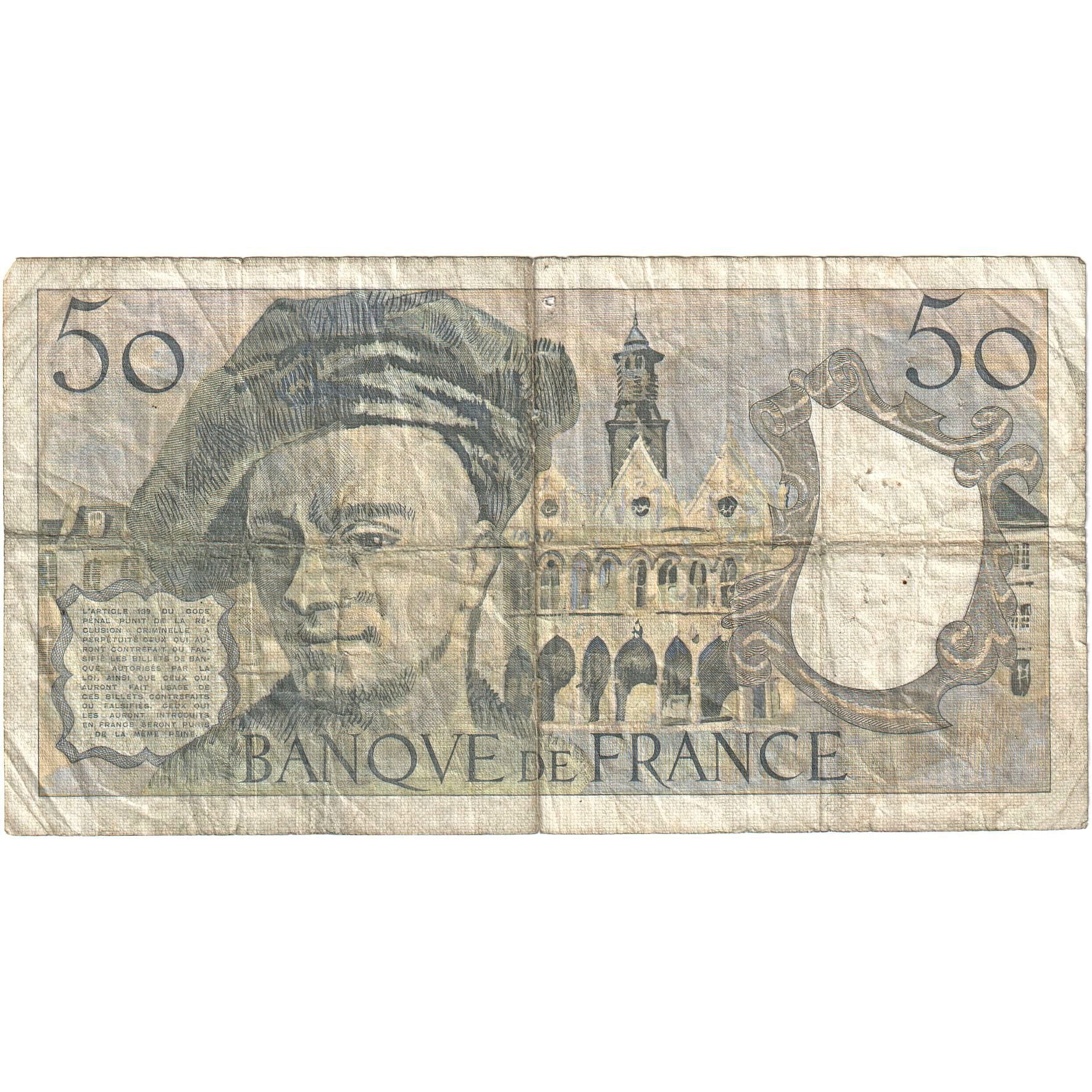 France, 50 Francs, Quentin de La Tour, 1984, F.40, VF(30-35), Fayette:67.10