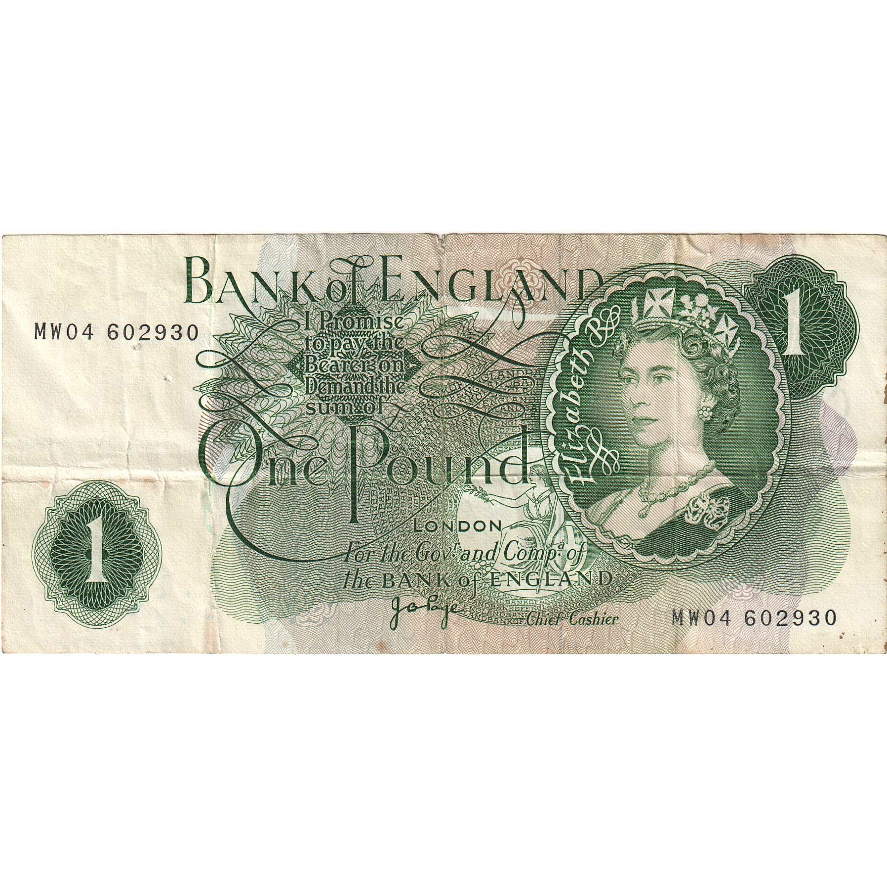Banknote, Great Britain, 1 Pound, Undated (1970-77), KM:374g, EF(40-45)