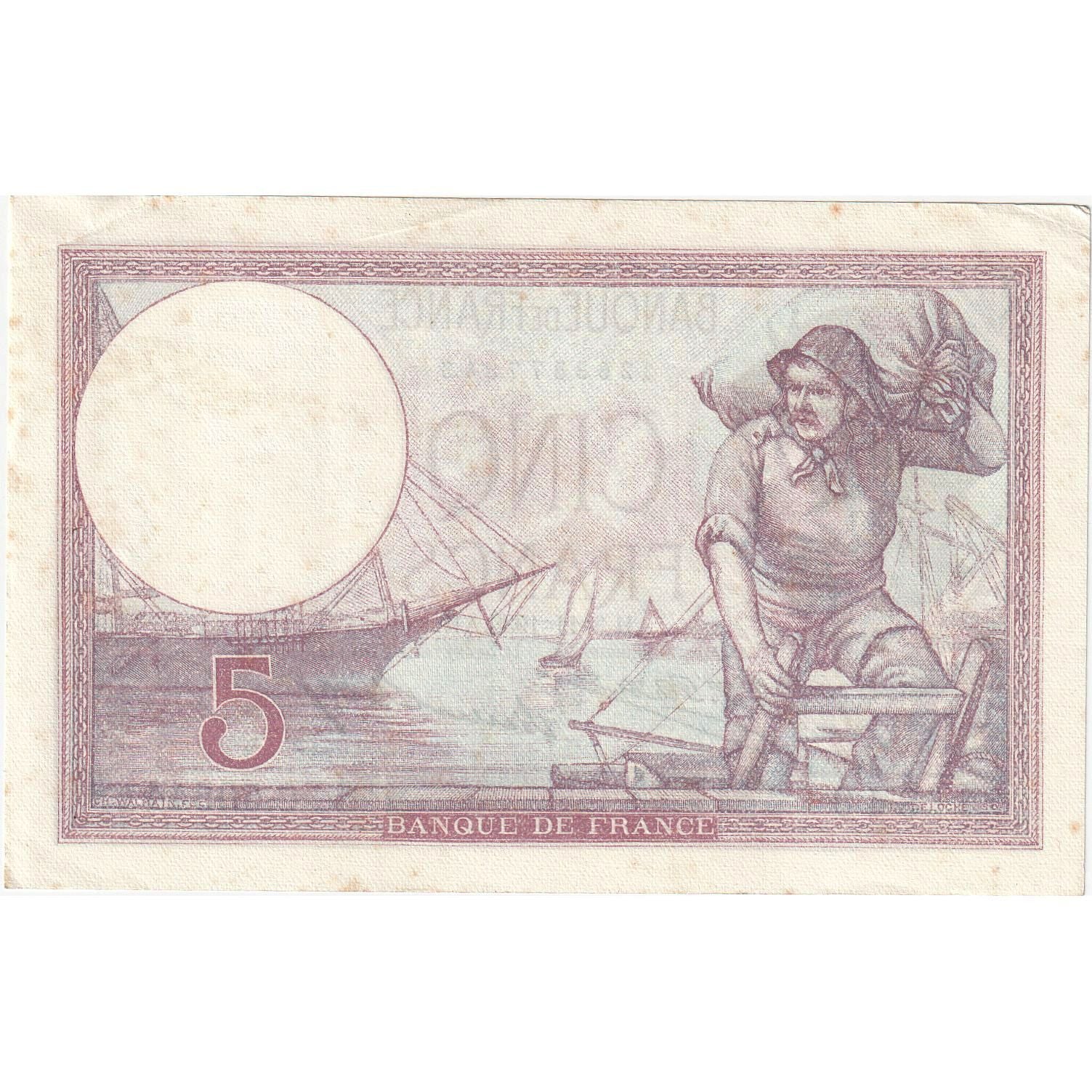 Frankreich, 5 Francs, Violet, 1932, C.50544, VZ+, Fayette:3.16, KM:72d