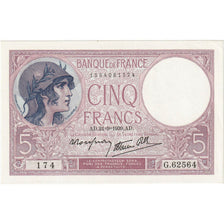 Frankrijk, 5 Francs, Violet, 1939, G.62564, SPL+, Fayette:4.9, KM:83