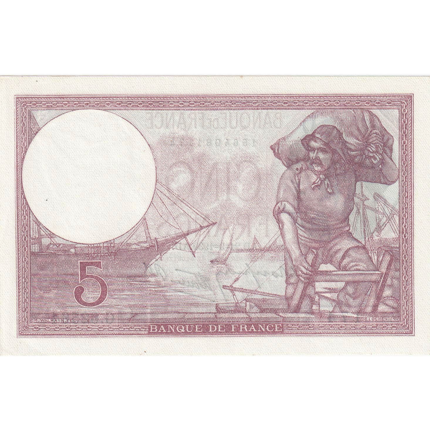 Frankrijk, 5 Francs, Violet, 1939, G.62564, SPL+, Fayette:4.9, KM:83