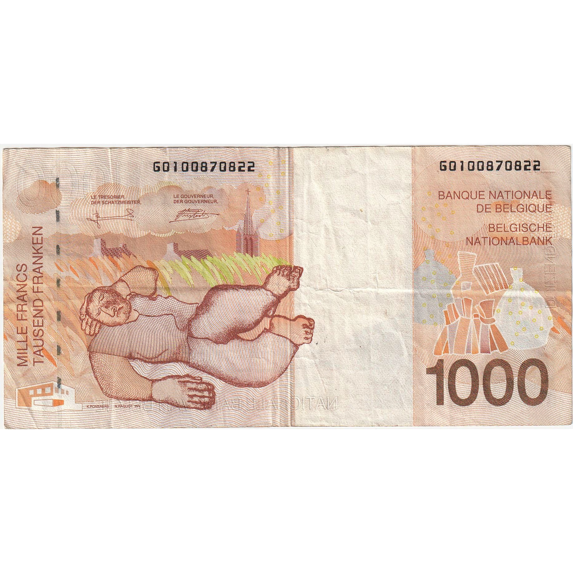 Banconote, Belgio, 1000 Francs, 1997, KM:150, BB