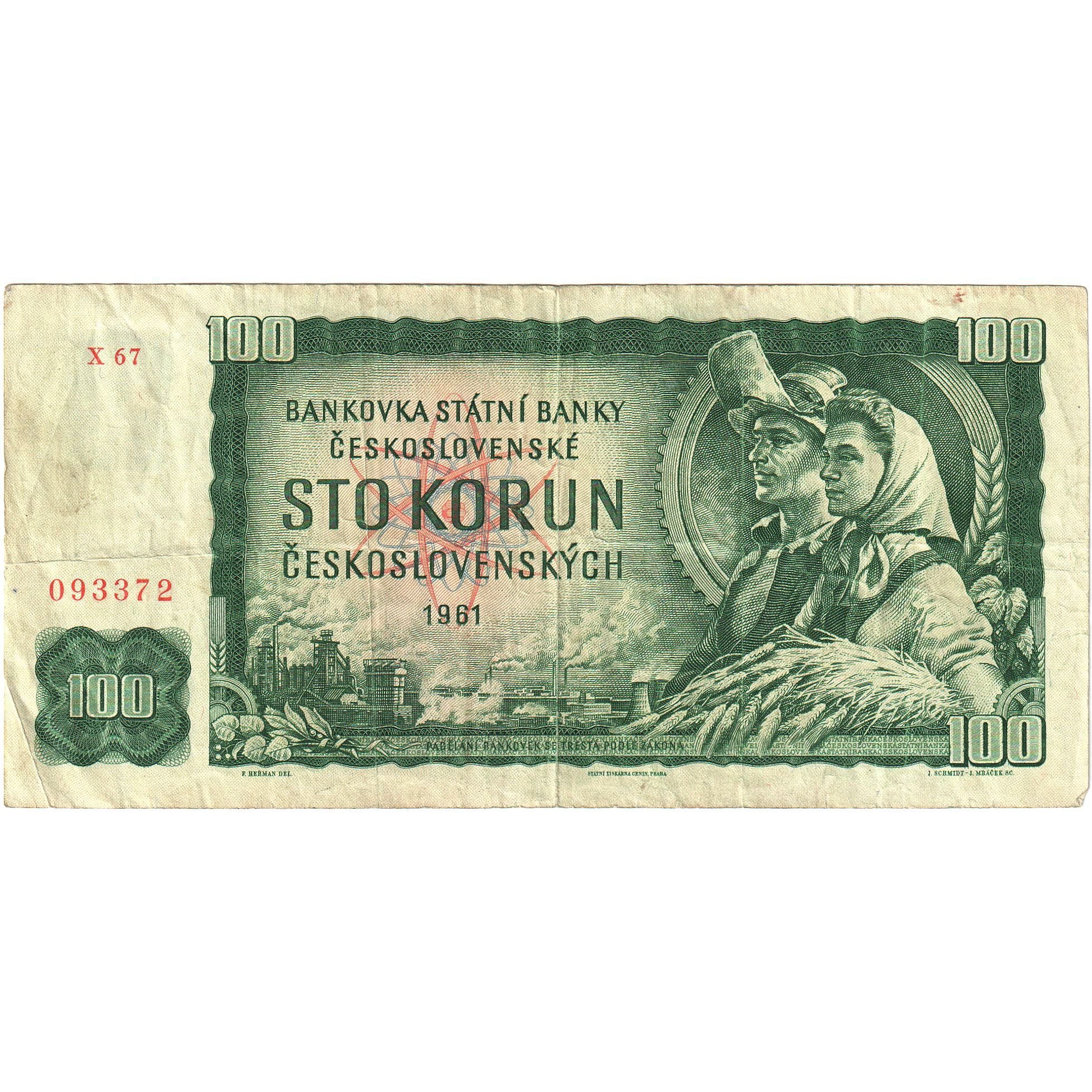 Billete, 100 Korun, 1961, Checoslovaquia, KM:91c, MBC