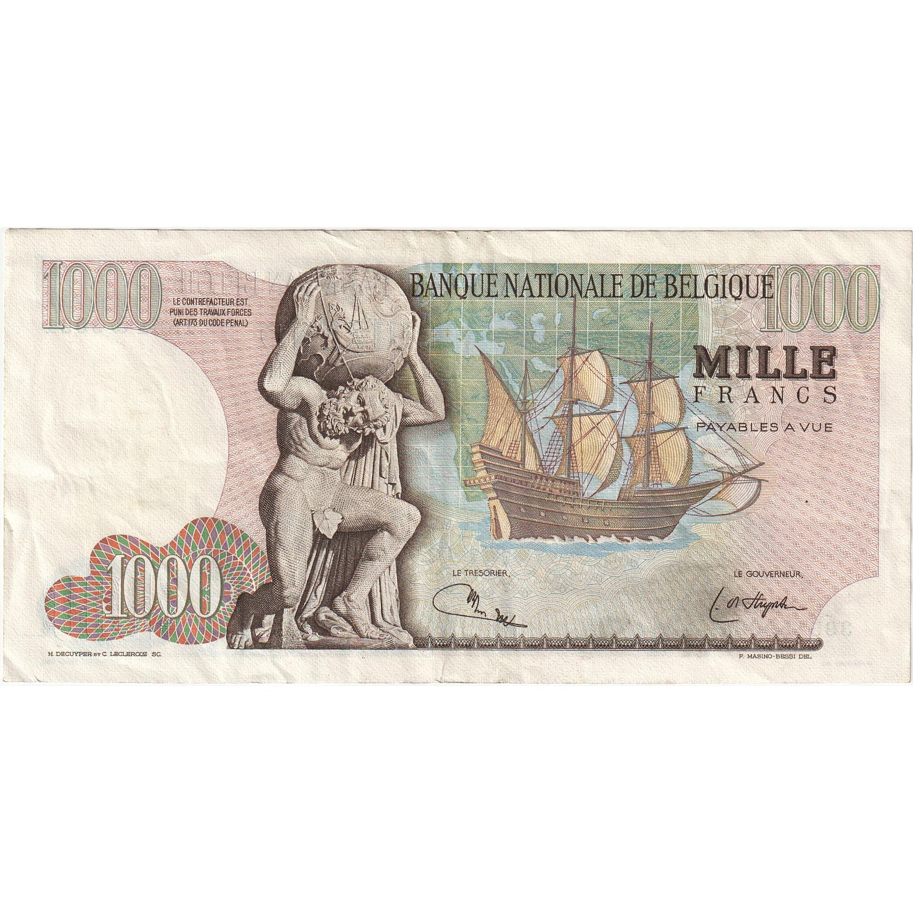 Belgique, 1000 Francs, 1975-06-12, SUP