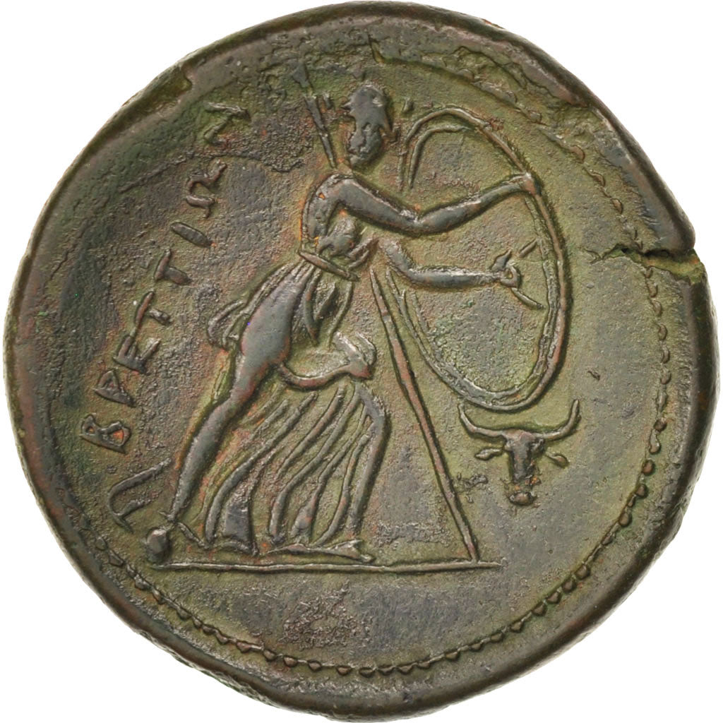 Bruttium, Brutti, Reduced sextans, EF(40-45), Bronze, SNG ANS:100