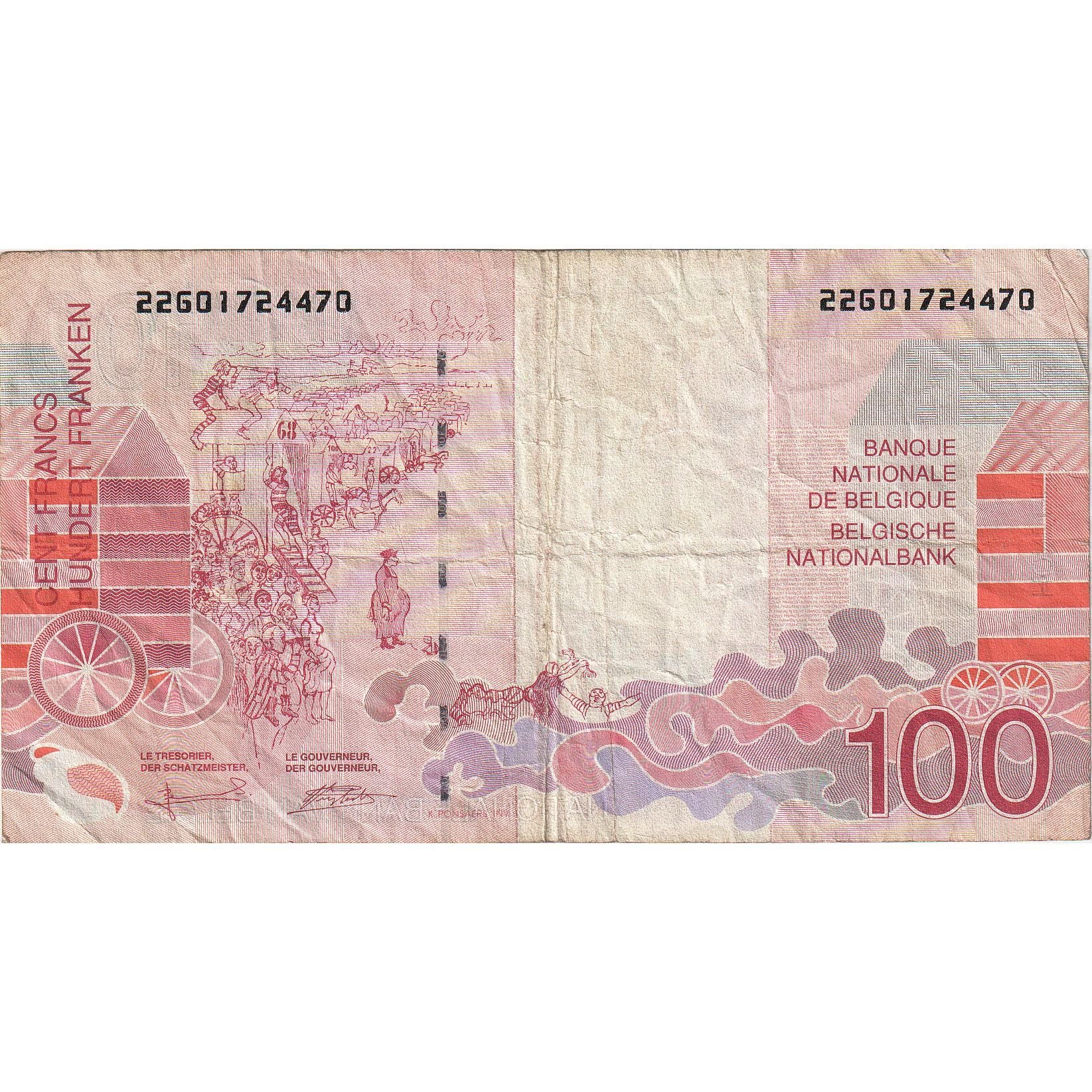 Banknote, Belgium, 100 Francs, Undated (1995-2001), KM:147, VF(30-35)