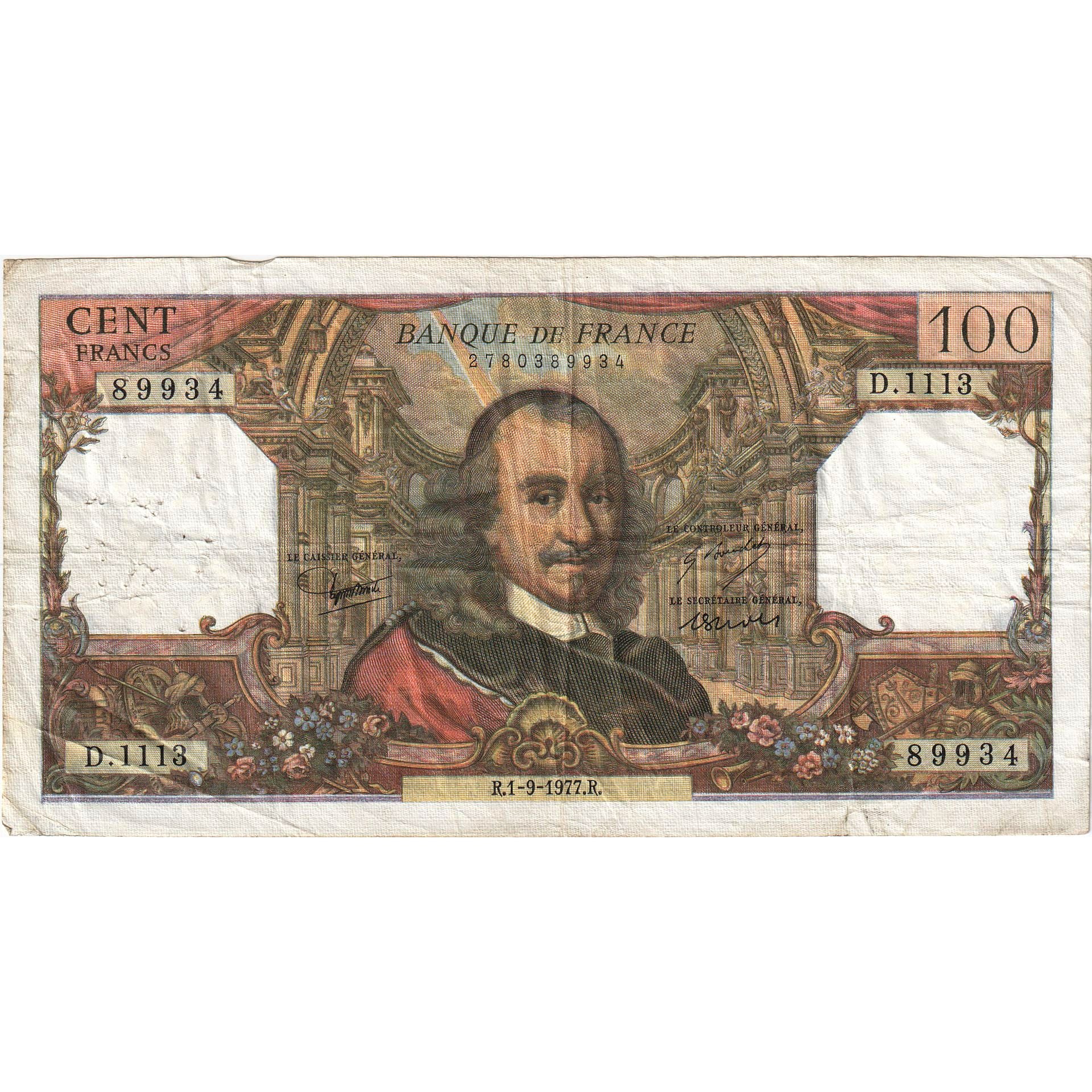 Frankreich, 100 Francs, Corneille, 1977, D.1113, S+, Fayette:65.59, KM:149f