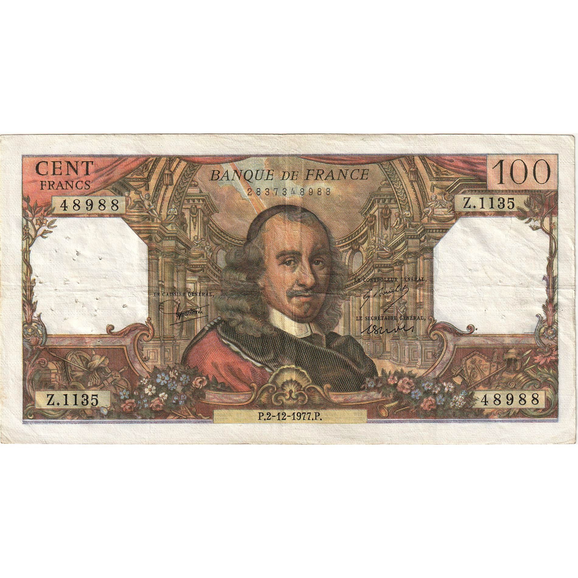 Frankreich, 100 Francs, Corneille, 1977, z.1135, S+, Fayette:65.57, KM:149f