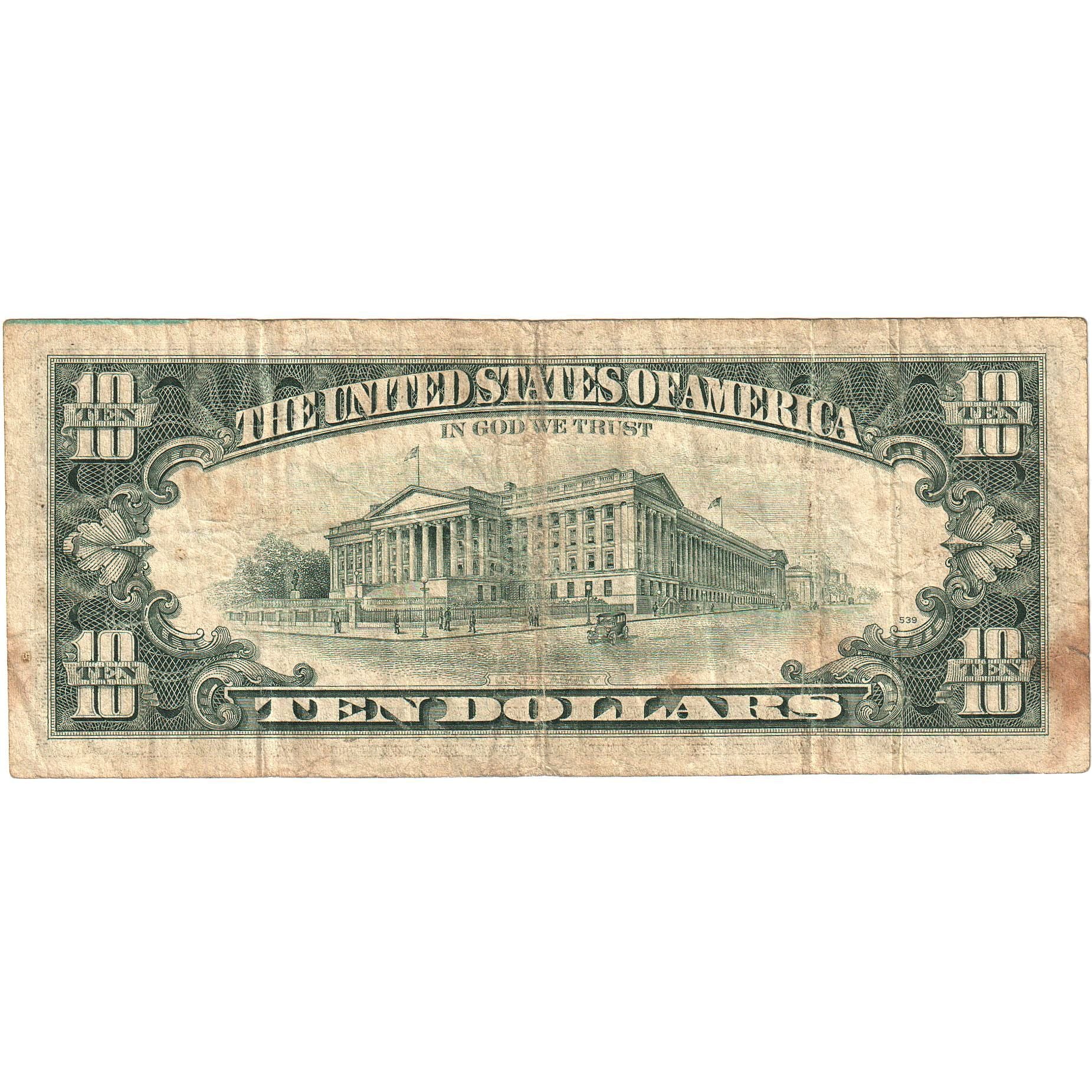 Banconote, Stati Uniti, Ten Dollars, 1990, ATLANTA, KM:4005, MB+