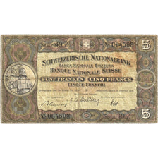 Banknote, Switzerland, 5 Franken, 1951, KM:11o, VF(30-35)