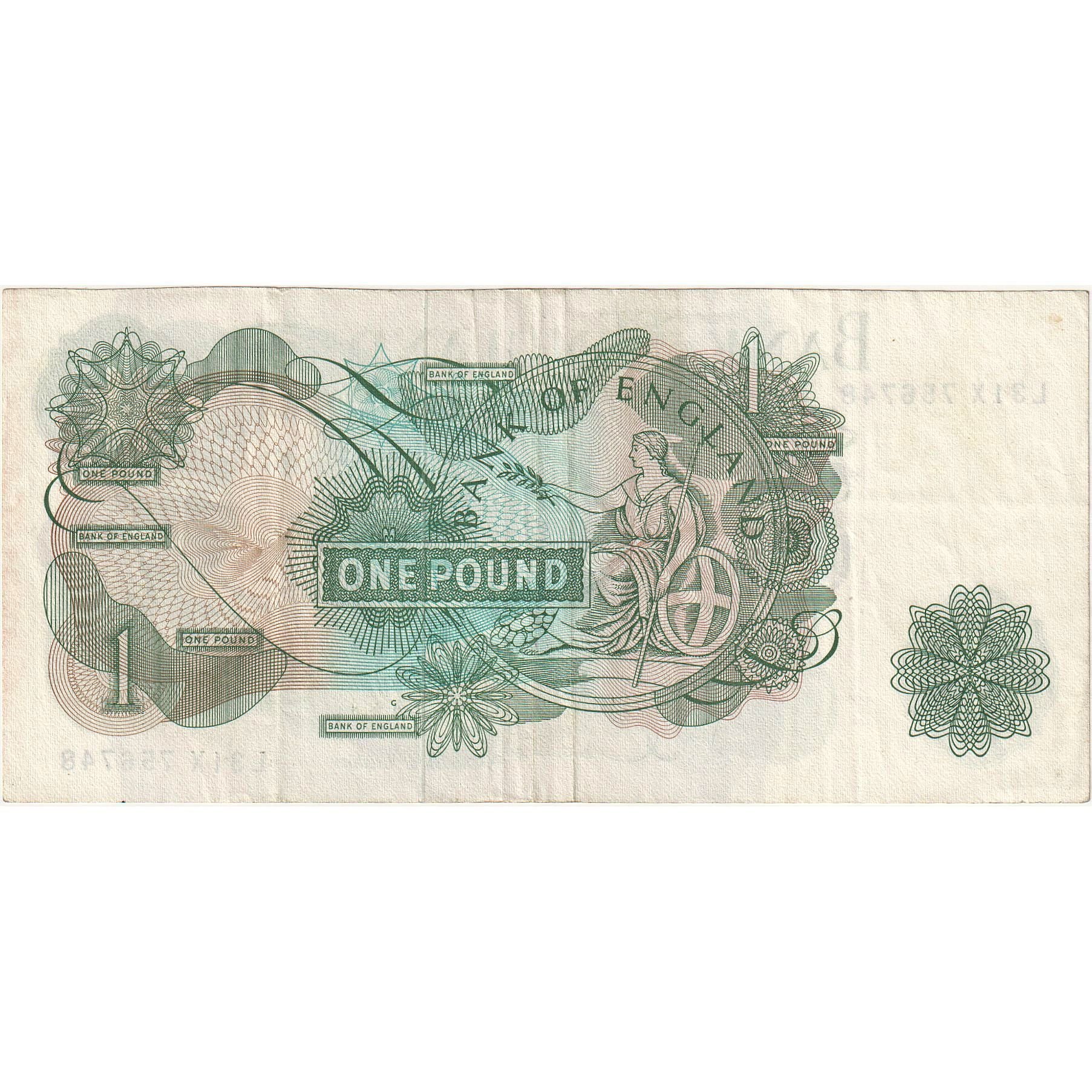 Banknote, Great Britain, 1 Pound, UNDATED 1962-66, KM:374c, AU(50-53)