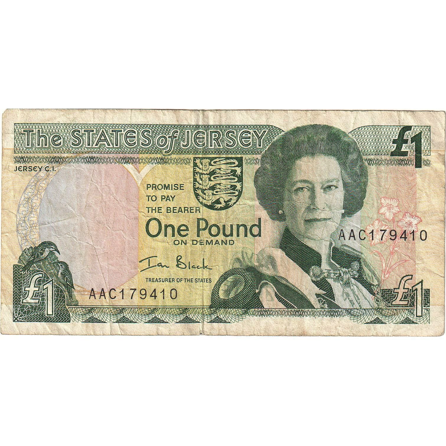 Geldschein, Jersey, 1 Pound, Undated (2000), KM:26b, S+