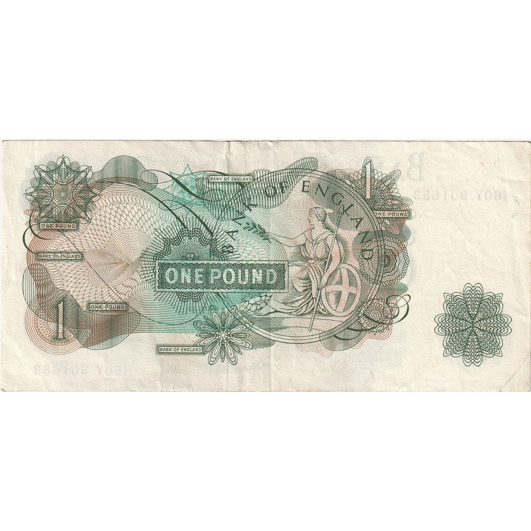 Banknote, Great Britain, 1 Pound, Undated (1960-78), KM:374e, AU(50-53)