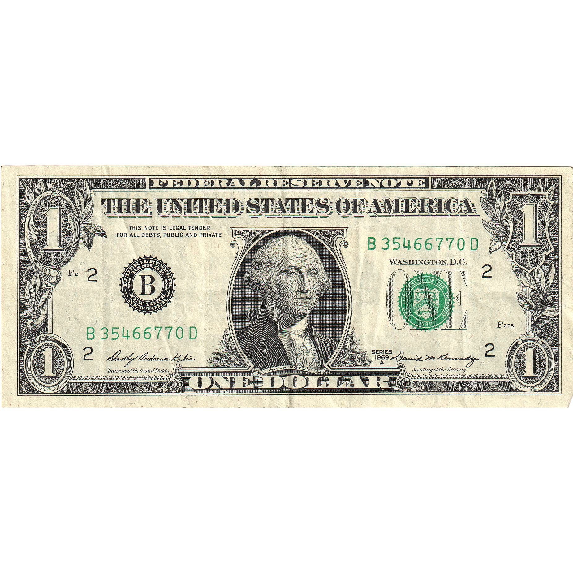 Billet, États-Unis, One Dollar, 1969A, New-York, KM:1514, SUP