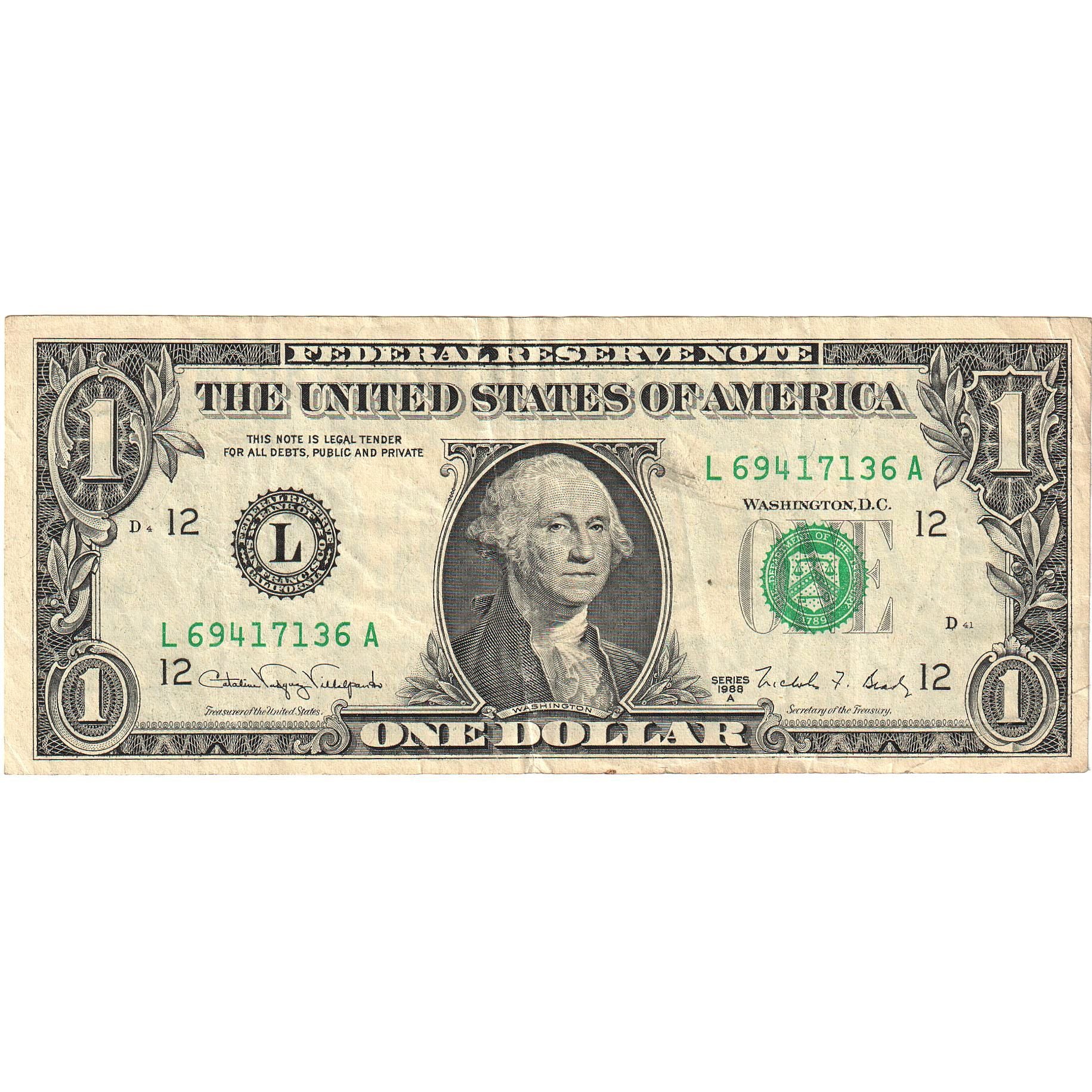 Banknote, United States, One Dollar, 1988A, San Francisco, KM:3855, VF(30-35)