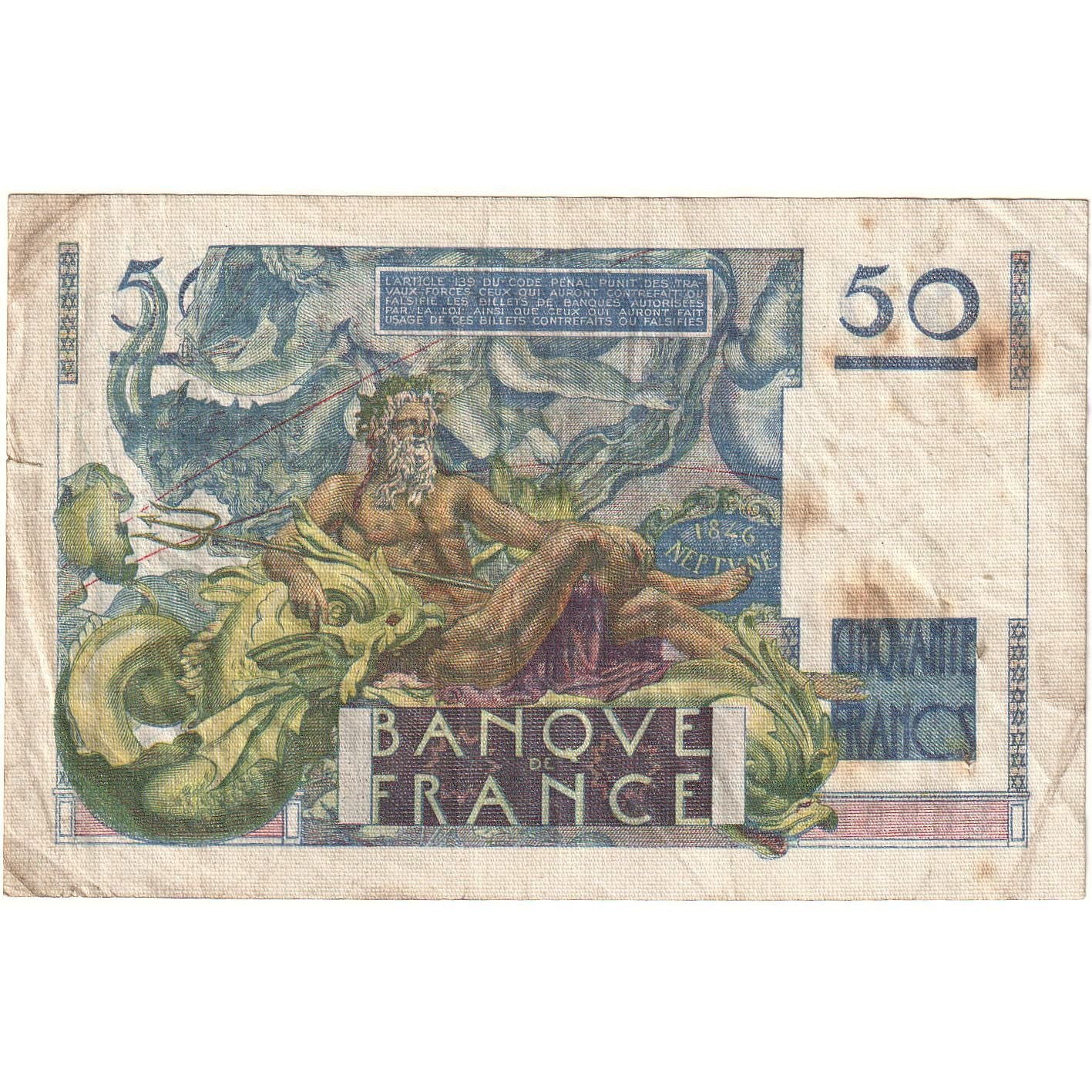 Frankrijk, 50 Francs, Le Verrier, 1948-04-08, Q.111, TTB