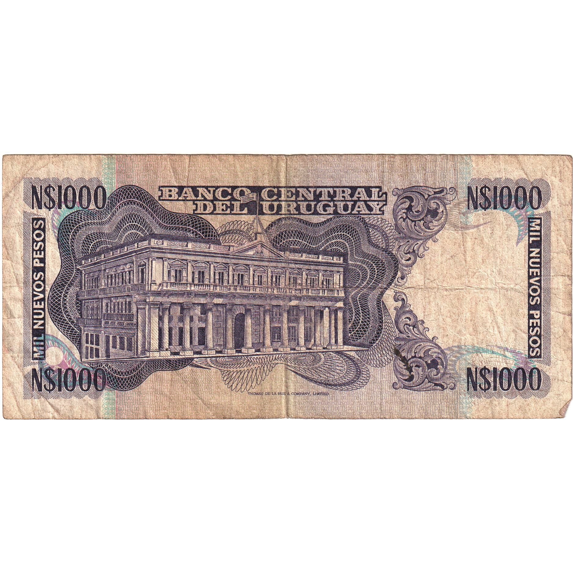 Banknote, Uruguay, 1000 Nuevos Pesos, KM:64a, VF(30-35)