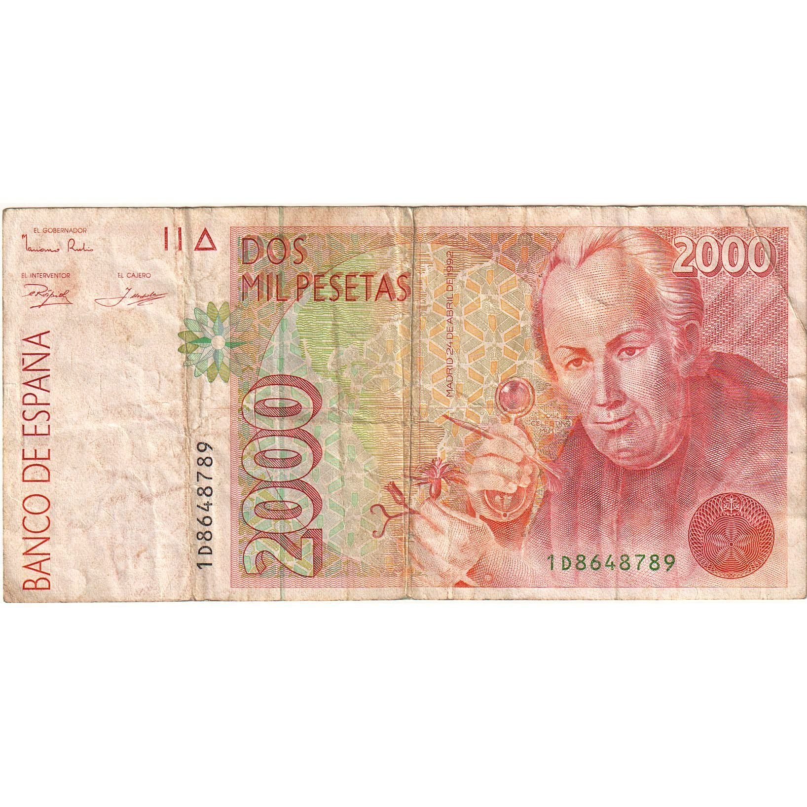 Banknote, Spain, 2000 Pesetas, 1992, 1992-04-24, KM:164, VF(30-35)