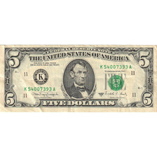 Billet, États-Unis, Five Dollars, 1988A, TTB+