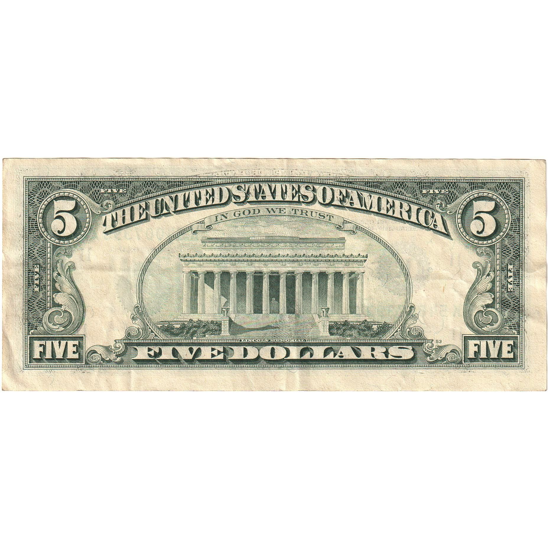 Billet, États-Unis, Five Dollars, 1988A, TTB+